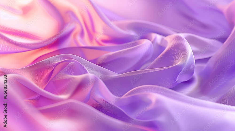 Fototapeta premium An abstract purple curved shape with soft edges and blurred details, set against a light background.