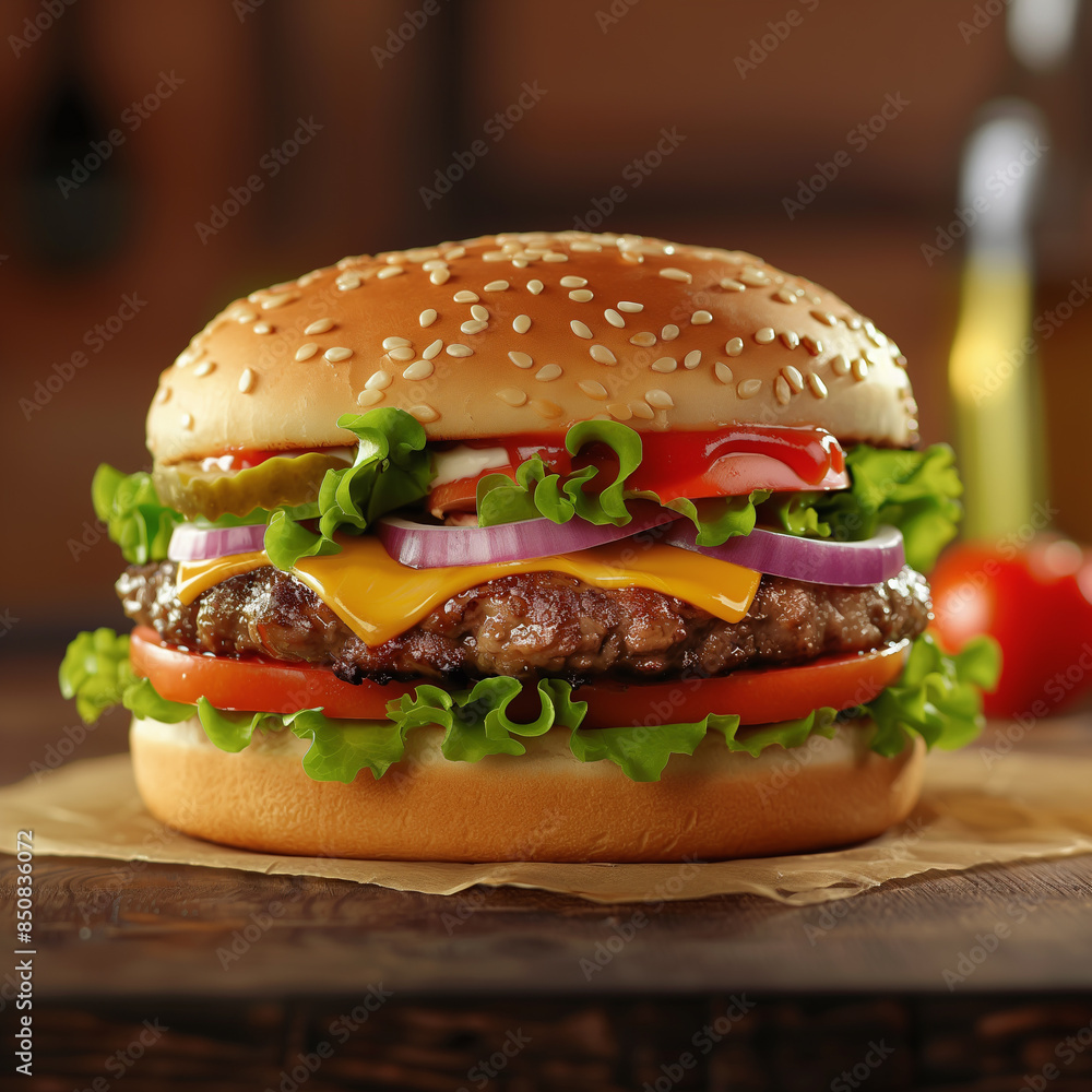 Real Hamburger ready for eat Real Hamburger ready for eat