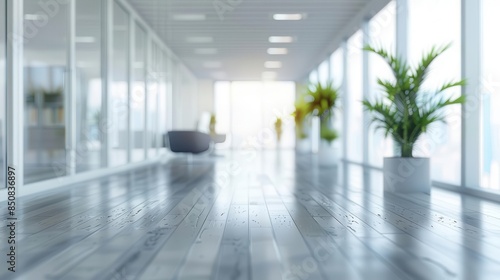 Wallpaper Mural blurred abstract background of modern business office interior with copy space ideal for corporate or technology themes digital illustration Torontodigital.ca