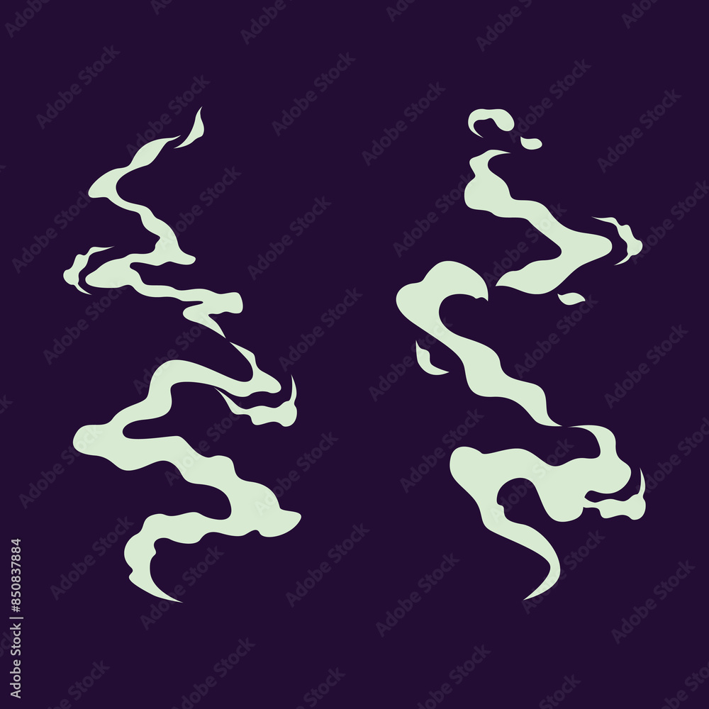 White smoke set vector, Illustration of smoke flat design White smoke set vector, Illustration of smoke flat design