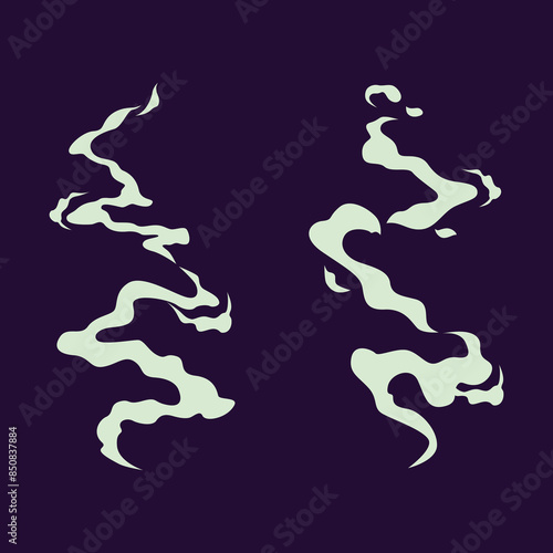White smoke set vector, Illustration of smoke flat design