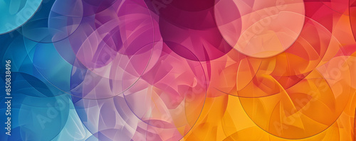 Colorful background with overlapping translucent circles in various hues.