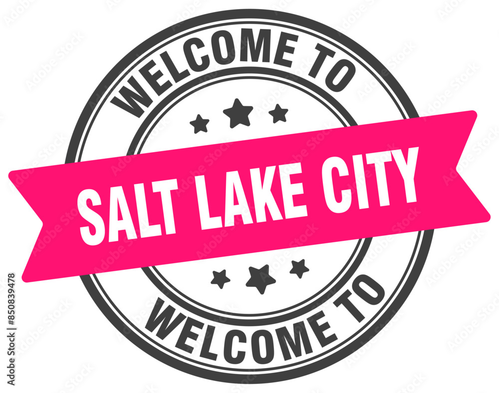 Welcome to Salt Lake City stamp. Salt Lake City round sign Welcome to Salt Lake City stamp. Salt Lake City round sign