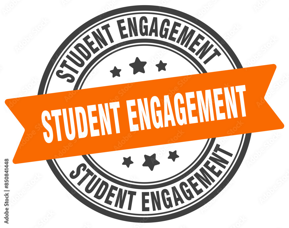 Fototapeta premium student engagement stamp. student engagement label on transparent background. round sign