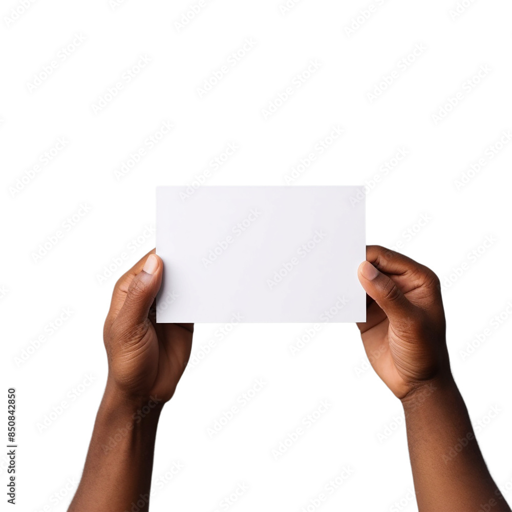Hands holding a white card realistic PNG Hands holding a white card realistic PNG