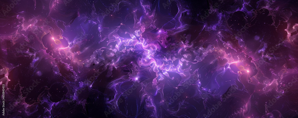 A fractal with a cosmic theme, featuring deep purples and blacks with star-like points. A fractal with a cosmic theme, featuring deep purples and blacks with star-like points.