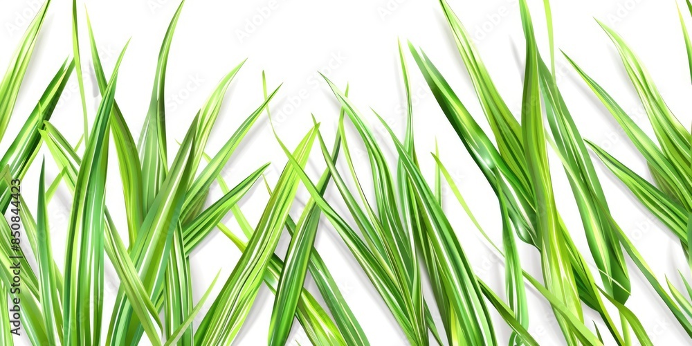 Naklejka premium Lemongrass Herb Illustration with Fresh Citrus Aroma on White Background