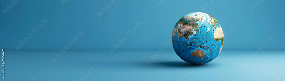 Global Travel Plans and Tour Itineraries: Photo Realistic Globe Icon with Text and Graphics on Blue Background Global Travel Plans and Tour Itineraries: Photo Realistic Globe Icon with Text and Graphics on Blue Background