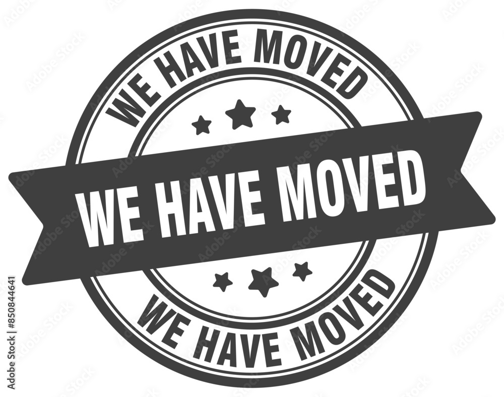 we have moved stamp. we have moved label on transparent background. round sign we have moved stamp. we have moved label on transparent background. round sign