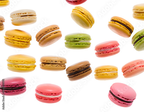 Wallpaper Mural colorful macarons floating against a white background. Torontodigital.ca