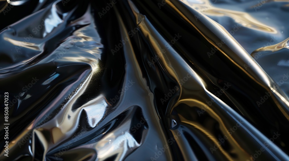 Close-up of patent leather, soft evening light, glossy and reflective with a smooth finish. Close-up of patent leather, soft evening light, glossy and reflective with a smooth finish.
