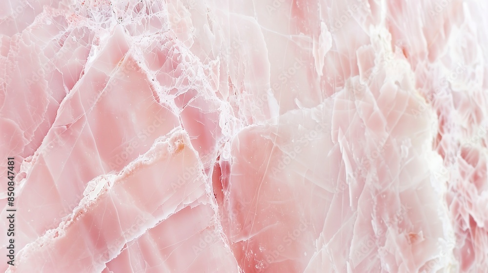 Close-up of pink marble, bright daylight, soft pink hues with subtle white streaks. Close-up of pink marble, bright daylight, soft pink hues with subtle white streaks.