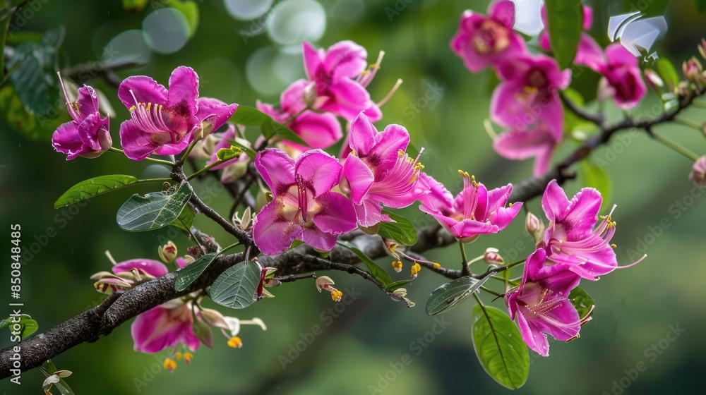 Tropical Evergreen Tree Known for Its Striking Magenta Flowers Bauhinia blakeana Tropical Evergreen Tree Known for Its Striking Magenta Flowers Bauhinia blakeana