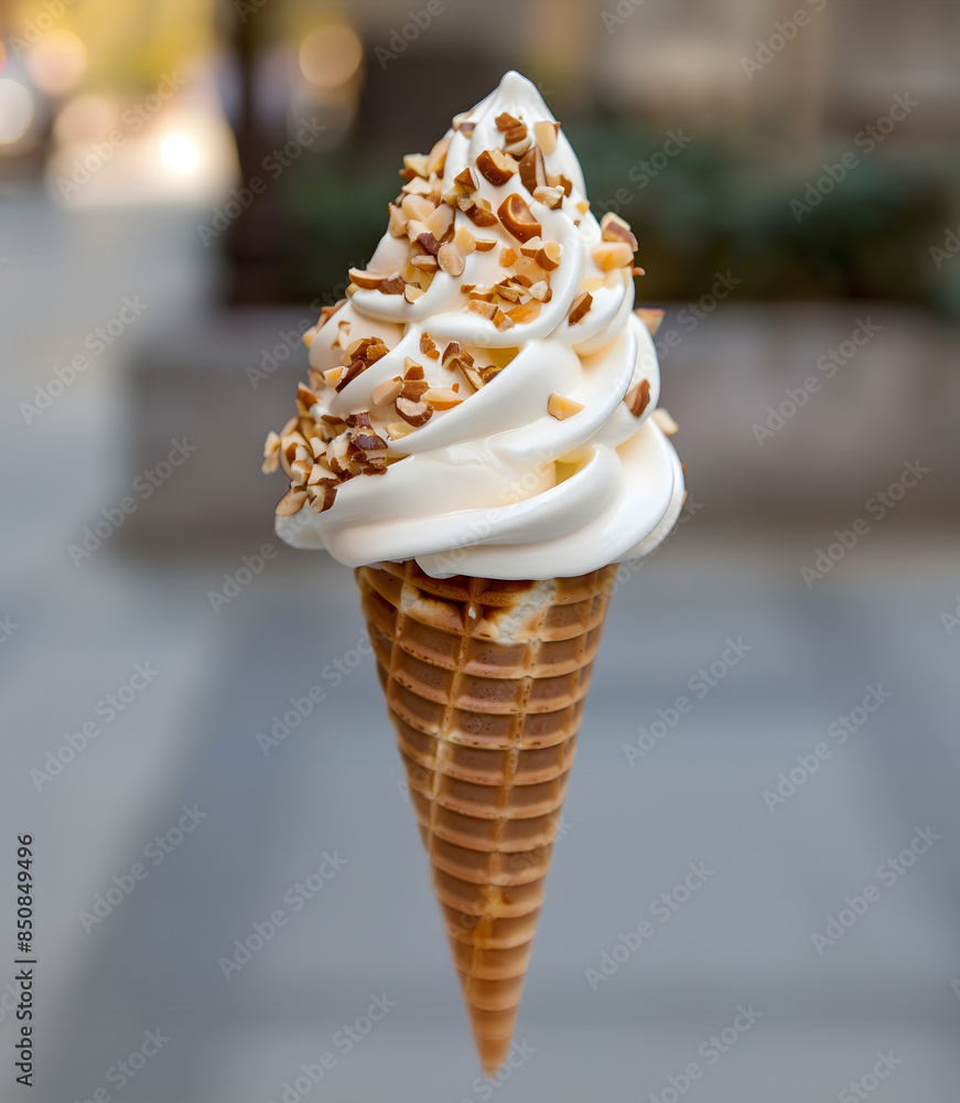 Strawberry, vanilla and chocolate soft ice creams or frozen custard in cone isolated on white background Strawberry, vanilla and chocolate soft ice creams or frozen custard in cone isolated on white background