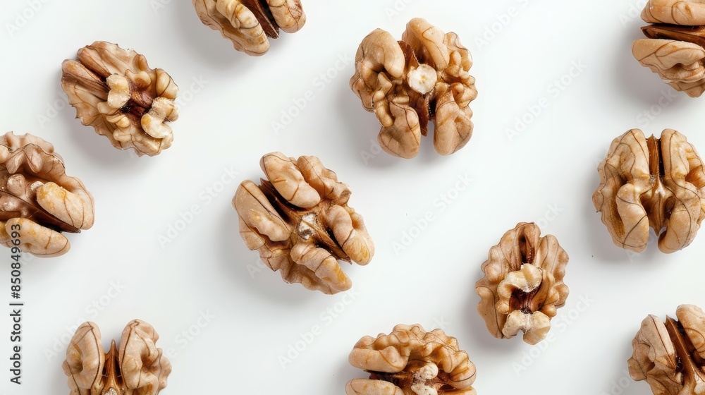 delicious walnuts isolated on white background top view food photo delicious walnuts isolated on white background top view food photo
