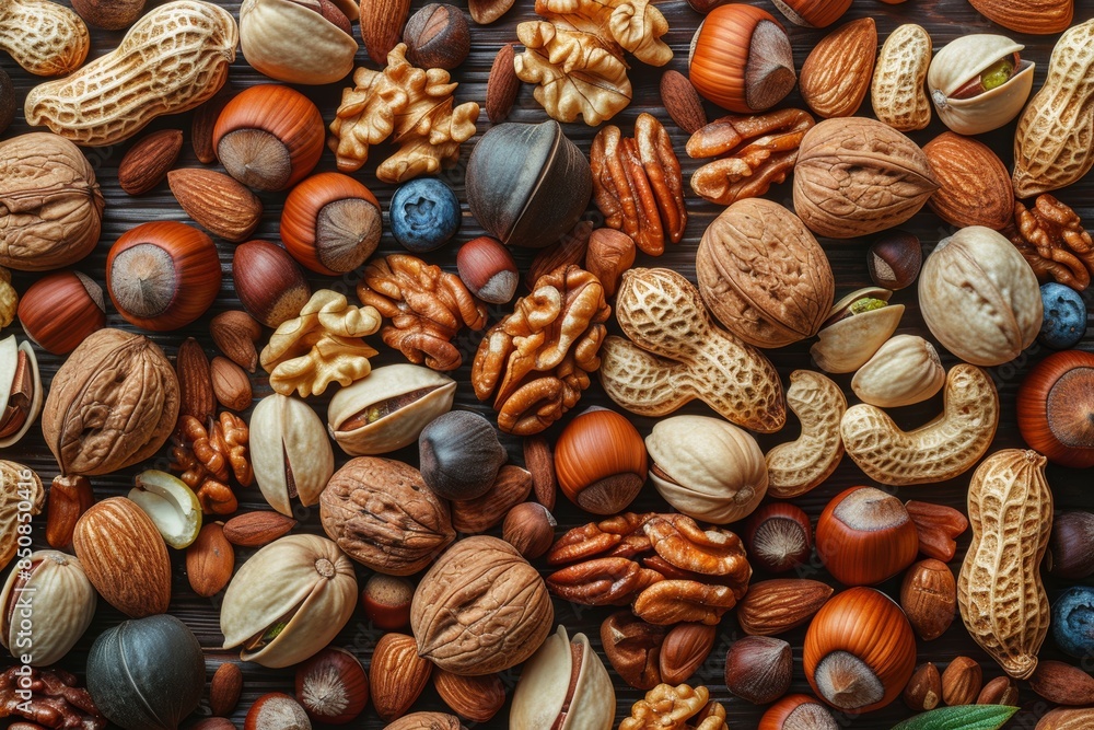 Assortment of Mixed Nuts Close Up Assortment of Mixed Nuts Close Up