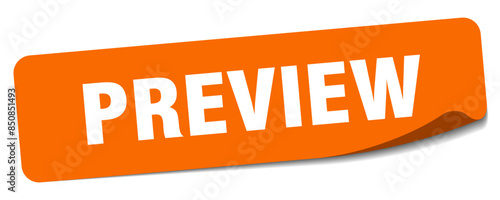 preview sticker. preview label