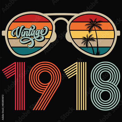 Vintage 1918 106th Birthday 106Yr Old Gift for Grandma Grandpa T Shirt