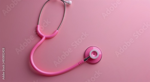 Pink Stethoscope on Pink Background
