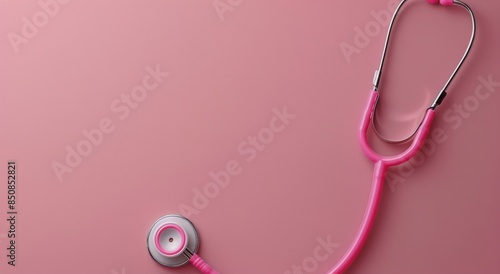 Pink Stethoscope on Pink Background