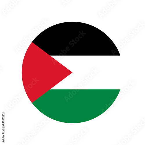 Round Palestine flag icon