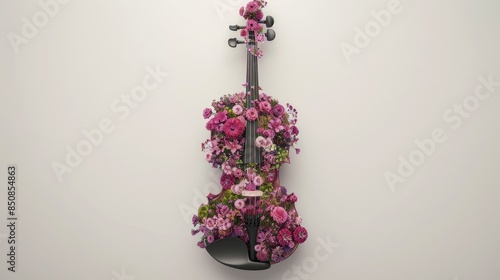 A violin made of pink roses. AIG535