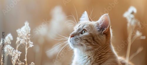 Maine Coon Cat Looking Up In A Room