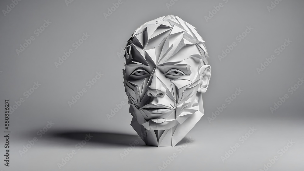 Abstract object made from paper on studio background Abstract object made from paper on studio background