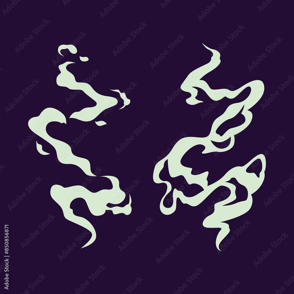 White smoke set on the navy background White smoke set on the navy background