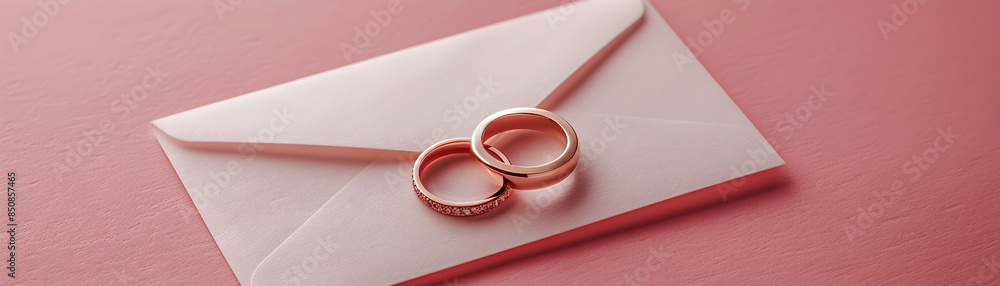 Romantic Love Letter and Wedding Rings Icon on Pink Background with Text Space Photo Realistic Concept for Relationship Themes in Photo Stock Romantic Love Letter and Wedding Rings Icon on Pink Background with Text Space Photo Realistic Concept for Relationship Themes in Photo Stock
