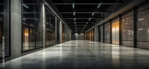 Sleek Modern Industrial Hallway Interior