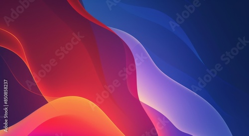 Fototapeta Naklejka Na Ścianę i Meble -  Dynamic Abstract Shape with Smooth Curves on Blue Gradient Background