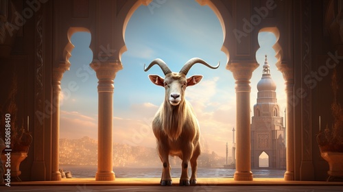 Goat Qurban Eid al adha mubarak festival islamic background