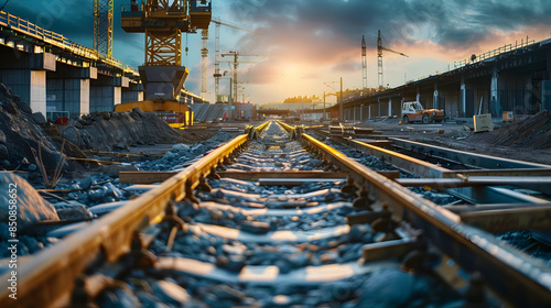 Wallpaper Mural highway construction bridge is under construction building bridge over a railroad Torontodigital.ca