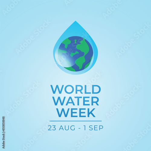 World Water Week vector design template good for celebration usage. water vector illustration. eps 10.