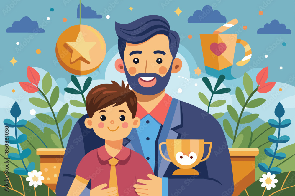 Naklejka premium father day illustration