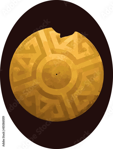 Illustration vector isolated of indigenous elements, native colombian people
