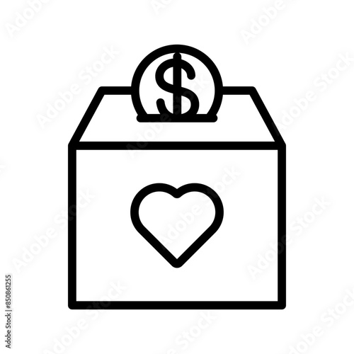 donation icon line vector design illustration template