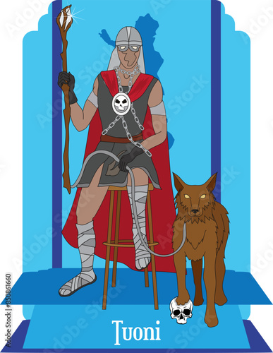 illustration vector isolated of Finnish God, Tuoni and Surma, underworld gods,  death and darkness gods, photo