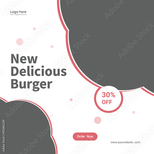  Hot and spicy burger social media template