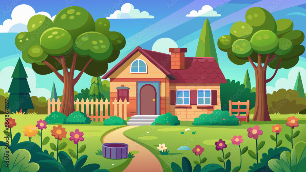 2d-animation-background-including-house-and-garden 2d-animation-background-including-house-and-garden