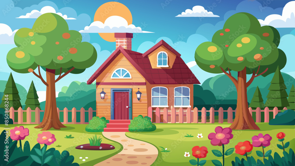 2d-animation-background-including-house-and-garden 2d-animation-background-including-house-and-garden