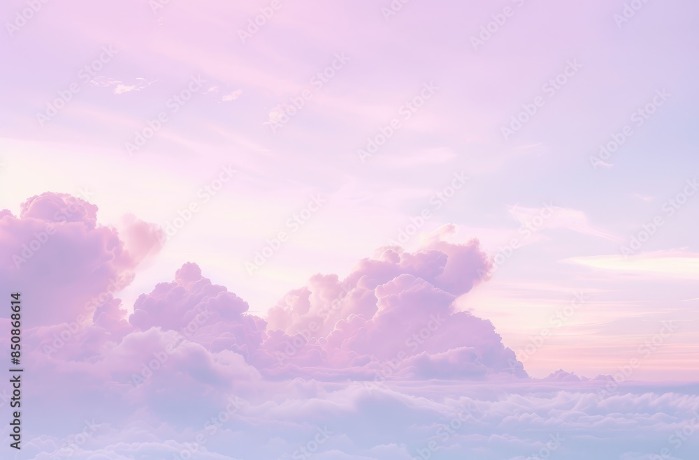 Serene Purple Sky with Fluffy Clouds Serene Purple Sky with Fluffy Clouds