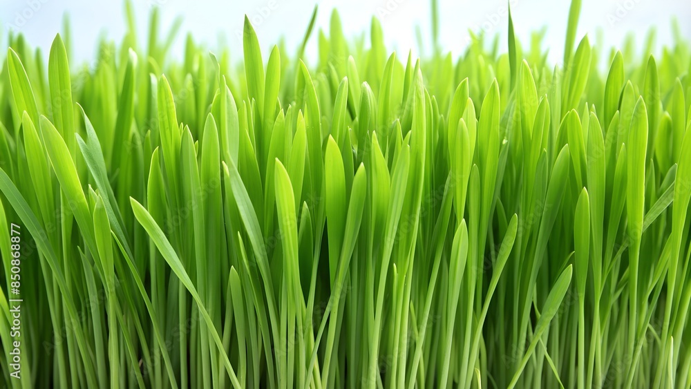 a close up of some green grass with the sky a close up of some green grass with the sky