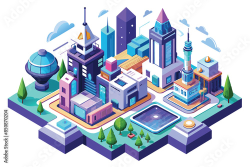 isometric city building design