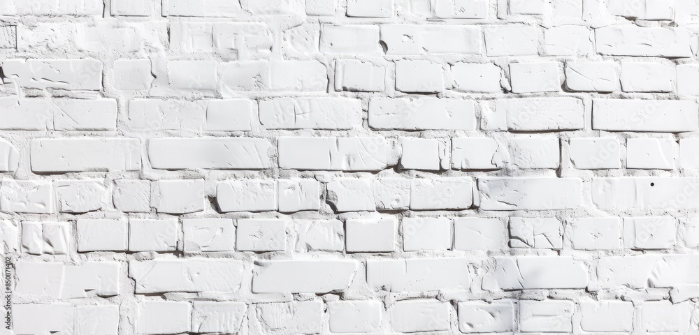Fototapeta premium White Painted Brick Wall for Backgrounds and Textures