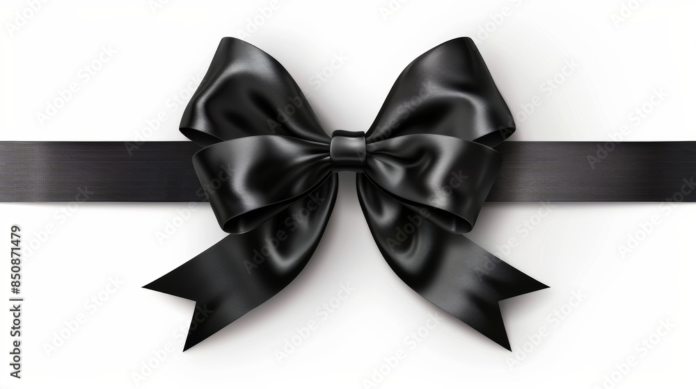 Black friday sale banner with big satin bow on white background Black friday sale banner with big satin bow on white background