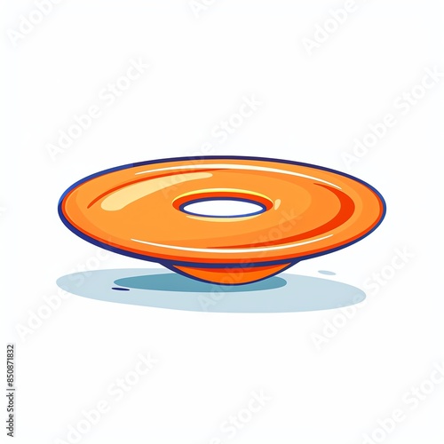 A frisbee clipart, sports equipment element, vector illustration, minimalist, isolated on white background