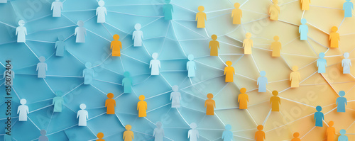 abstract illustration of people icons connected with lines in network