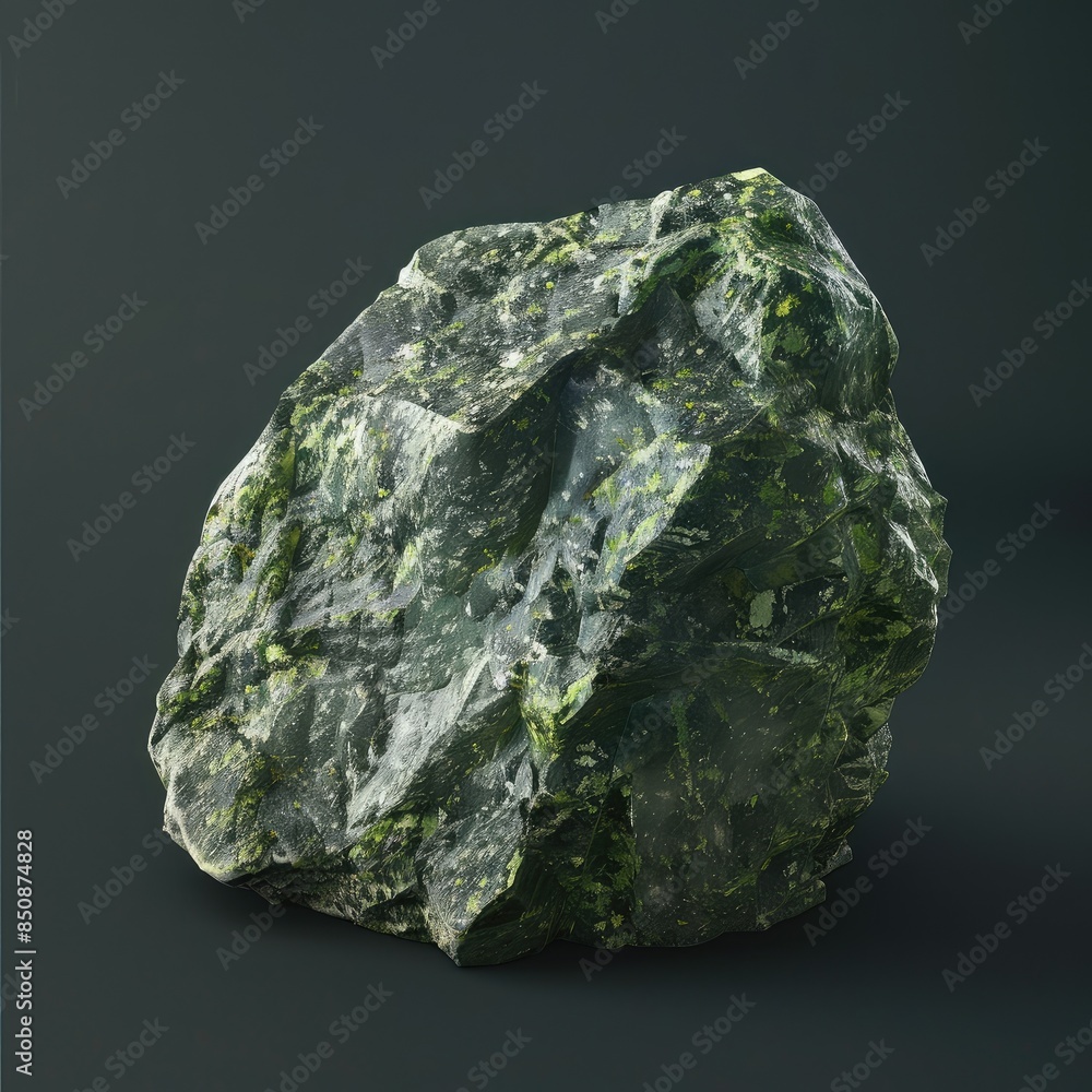 Vibrant Green Marbled Stone on Dark Background Vibrant Green Marbled Stone on Dark Background